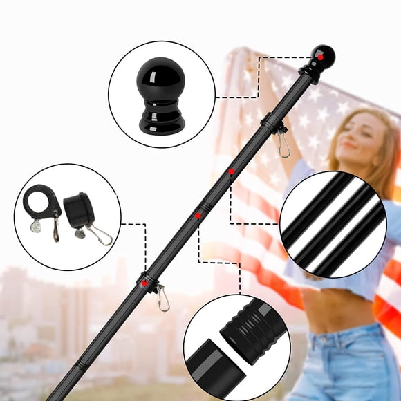 YAOMOBB Flag Bracket 360 Degree Rotation Flagpole Ring Length Adjustable Strong Load Bearing Home Decoration Flag Holder