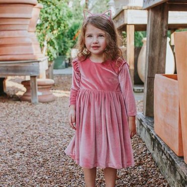 Robes Maman et Moi Manches Longues Mode Velours Lotus Extensible Couleur Unie Manches Bouffantes Vêtements Assortis
