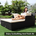 thumbnail image 4 of Costway Outdoor Patio Rattan Daybed Pillows Cushioned Sofa Furniture Biege, 4 of 10