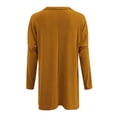 thumbnail image 4 of T-Shirts pour Femmes Décontractés Confortables à Manches Longues Chemise Longue Femme Chandails de Compression pour Femmes à Manches Longues Col Rond Spandex Chandail à Manches Longues Femme Coton Spandex Chandails pour Femmes Hauts avec Bouffant, 4 of 5