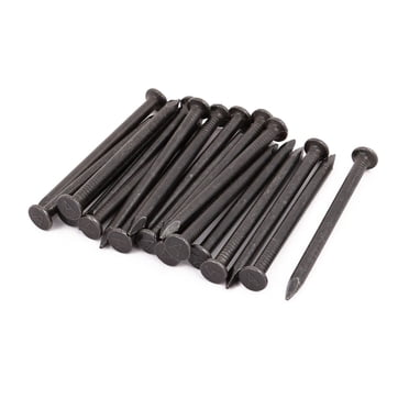 Unique Bargains 2.5-inch Length Carbon Steel Point Tip Wall Cement Nail Black 20pcs