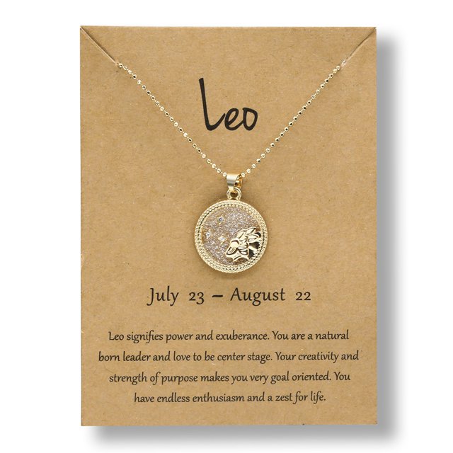 PVCS Coin Chain Golden Day and Night Twelve Constellation Necklace Couple Necklace