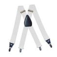 thumbnail image 3 of lionlar Men's Suspenders Elastic Straps Solid Heavy Duty 4 Clips Adjustable Unisex White, 3 of 7