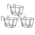 thumbnail image 2 of 3pcs Balcony Plant Pot Holder Hanging Planter Pot Parapet Iron Fence Flower Pot, 2 of 8