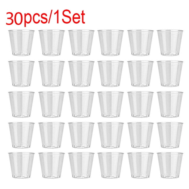 Glass&Bottle 30Pcs Jelly Shot Tumblers for Parties Clear Disposable Cups for Kitchen Dining & Bar Use