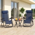thumbnail image 2 of Outsunny Zero Gravity Lounger Chair Set with Side Table, Patio Chaise Lounge, Cup Holders & Adjustable Headrest, Blue, 2 of 9