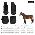 thumbnail image 3 of 4Pcs Black Horse Tendon Boots,Open Front Hind Horse Leg Brace Guard Boots Secure Leg Protection Equestrian Equipment For Riding Shock Absorbing Jumping Protection, 3 of 8