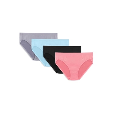 Women's Plus Fit for Me® Breathable Micro-Mesh Hi-Cut Panty, Assorted 4 Pack