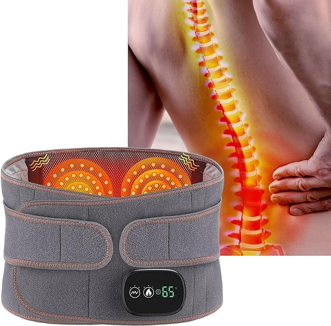 Waist Massager - Massage Lower Back Pain - Waist Belt Wrap-Abdominal and Back Pain Relief - (Small & Medium Waist) Lumbar Spine Stomach Massager (Gray)