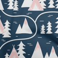 thumbnail image 1 of oneOone Cotton Jersey Navy Blue Fabric Mountain Pattern Craft Projects Decor Fabric Printed By The Yard 58 Inch Wide, 1 of 5