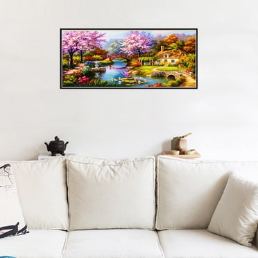 NAIYUE 31 * 15 Pouces / 79 * 38cm Bricolage Kit de Peinture Diamant 5D Motif de Paysage Mosaïque de Strass Broderie Point de Croix Artisanat Décoration Murale pour la Maison