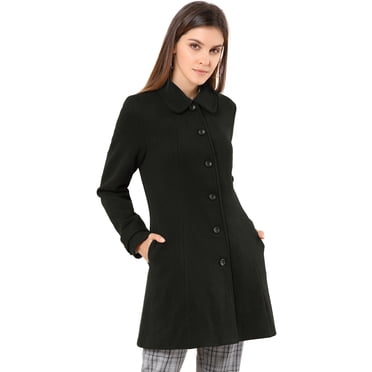 INSPIRE CHIC Manteau d'Hiver pour Femme à Col Peter Pan, à Simple Boutonnage