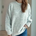thumbnail image 4 of Besolor Sweaters for Women Fall Long Sleeve Casual Loose Knitted Solid Color Basic Pullover Sweater Tops, 4 of 5