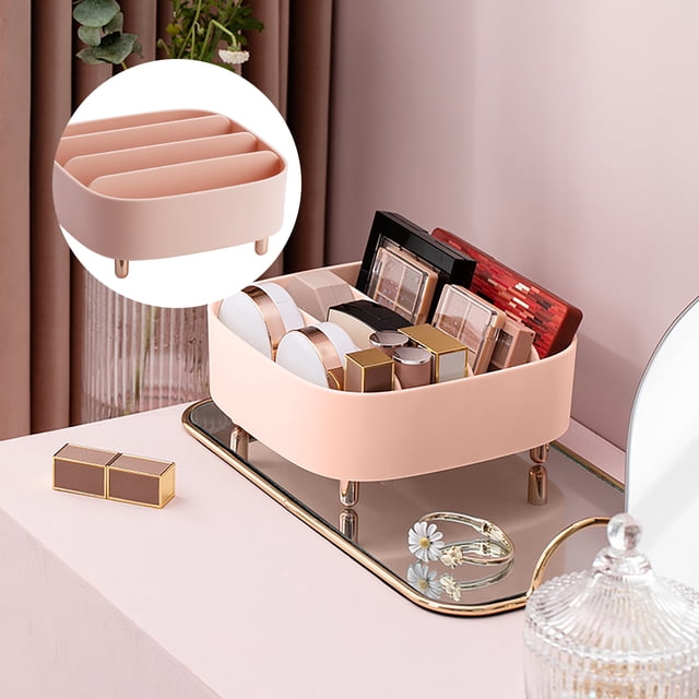 RKSTN storage box Makeup Organizer, Compact Desktop Skincares Display Case, 4 Spaces Eyeshadow Pallet Cosmetics Storage For Bathroom Countertop And Bedroom Vanity Dresser