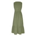 thumbnail image 5 of Robes Maxi pour Femmes 2023 Décontractées Mode pour Femmes Col en V Sans Manches Uni Poches Robe à Empiècements à Enfiler Robes de Soirée pour Femmes Élégantes et Chic en Liquidation, 5 of 5