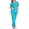 thumbnail image 1 of Women's Scrub Set - V-Neck Short-Sleeved Comfortable Workwear Set for Doctors and Nurses, 1 of 2
