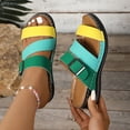 thumbnail image 3 of Mepaouo Womens Slide Sandals Arch Support Low Wedge Summer Beach Shoes Slip on Walking Slippers, 3 of 7