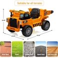 thumbnail image 2 of Kids Ride-on Dump Truck with Remote Control, 2-Speed Electric Toy Car, Shovel, Music for Outdoor Play, 2 of 10