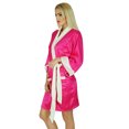 thumbnail image 2 of Bimba Women Short Satin Robe Velvet Belt Getting Ready Bridesmaid Robe Coverup, 2 of 7