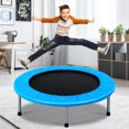 thumbnail image 3 of Patiojoy Mini-Trampoline Pliant de 38 Pouces Trampoline de Rebond Portable avec Rembourrage et Ressorts Bleu, 3 of 5