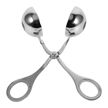 Noref Bol de Viande en Acier Inoxydable, Mini Bol de Viande en Acier Inoxydable, Artisanat de Cuisine Bol de Viande en Acier Inoxydable Pâte à Biscuits Boule de Viande Cuillère Moule à Boulettes de Melon Grand