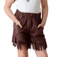 thumbnail image 1 of RIJOPUTY Shorts de Soccer pour Filles 10-12 Shorts de Danse Jeans Évasés pour Ados Shorts à Carreaux Rouges Shorts d'Entraînement Sans Coutures, Brun 9-10 Ans, 1 of 4