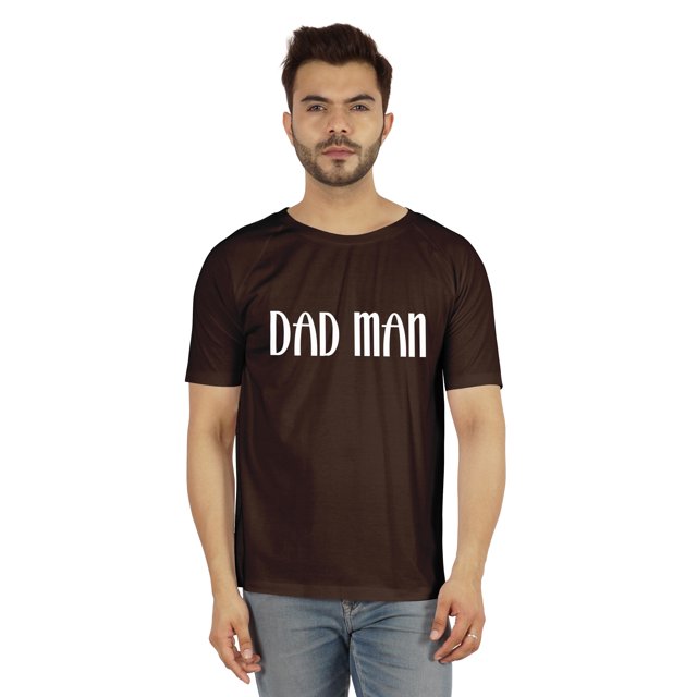 Inkmeso Printed Graphic "Dad Man" Tshirt For Men's Cotton Jersey Round Neck Tee For Daddy