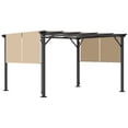thumbnail image 1 of Outsunny 10' x 12' Retractable Pergola Canopy, Beige, 1 of 10