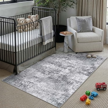 BERTHMEER Tapis de Petite Taille 3'x5' Abstrait Lavable pour Chambre, Tapis d'Entrée Antidérapants Modernes pour Dortoir et Bureau, Tapis Contemporains à Effet Vieilli, Tapis, Brun