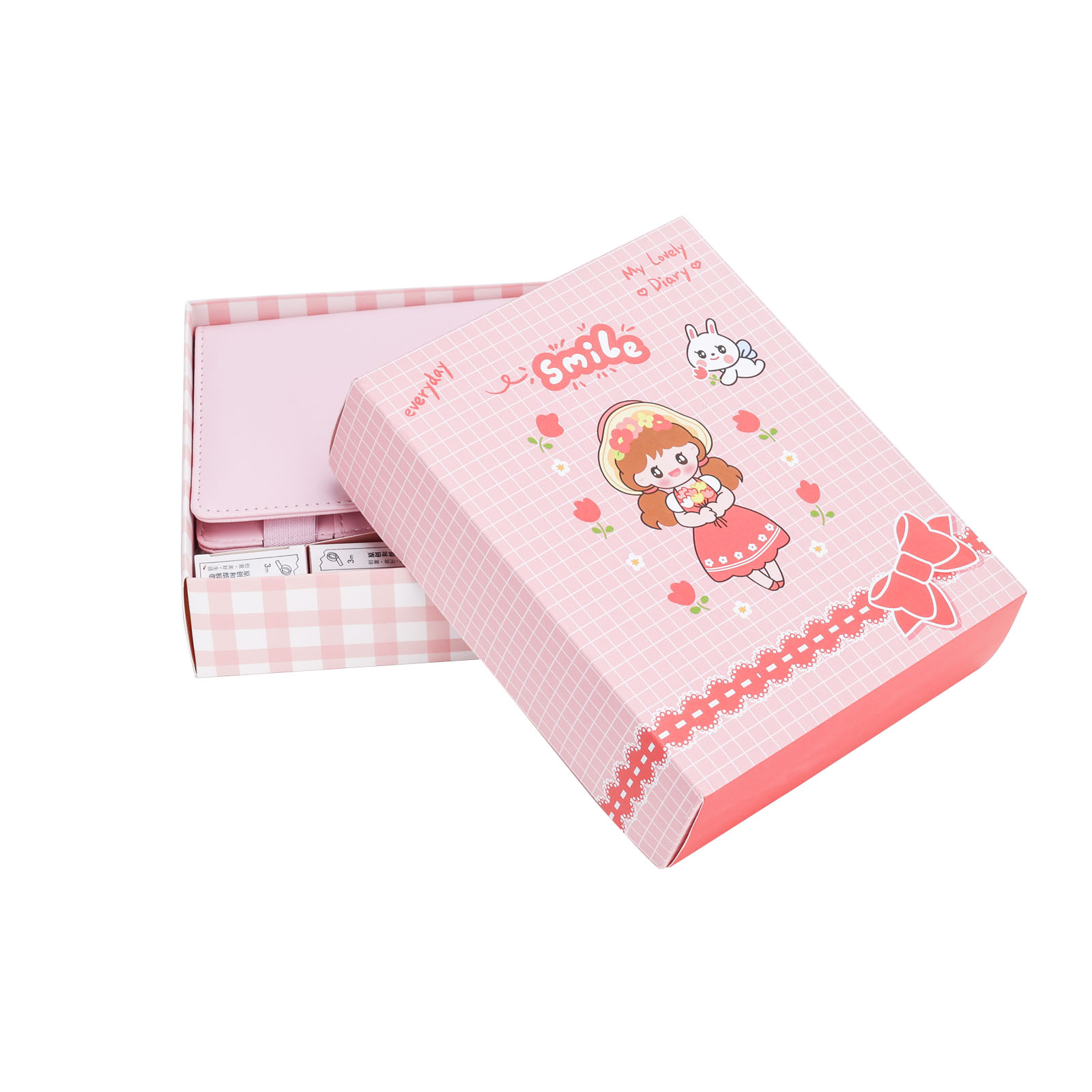 DIY horizontal diary sketchbook pocket notepad girls diary cute notebook stationery notebook diary school office supplies gift box