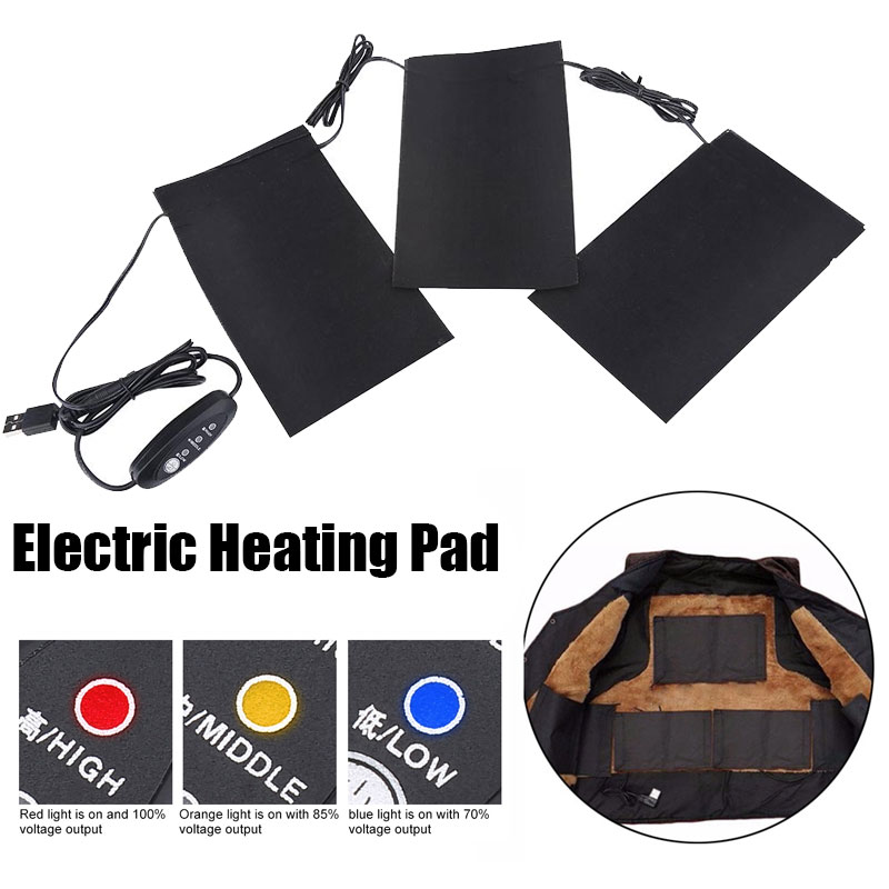 Cergrey 5V 2A 8.5W Lightweight Electric USB Heating Heated Pads Set for Outdoor Winter Camping, Electric Heating Pad, Heating Pads