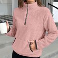 thumbnail image 4 of Timegard Half Zip Pullover for Women Cropped Long Sleeve Tops Sweatshirts Thumb Hole Fall Solid Color Tops, 4 of 6