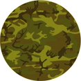thumbnail image 1 of Ahgly Tapis Rond Lavable en Machine Intérieur Transitionnel Jaune Foncé Vert, 8 Pieds Rond, 1 of 7