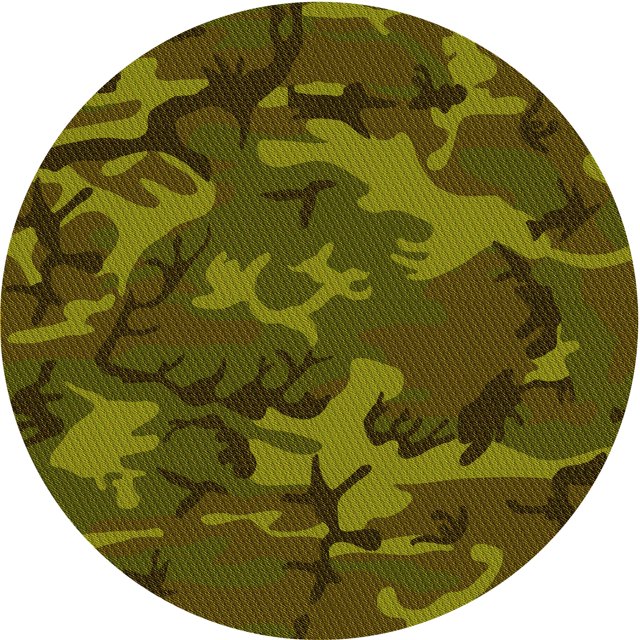 Ahgly Tapis Rond Lavable en Machine Intérieur Transitionnel Jaune Foncé Vert, 8 Pieds Rond