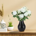 thumbnail image 3 of Meitianfacai Bouquet Simulé de Fleurs de Décoration pour la Maison Bouquet de Roses Simulé de Petits Guidons de Roses, Blanc, 3 of 7