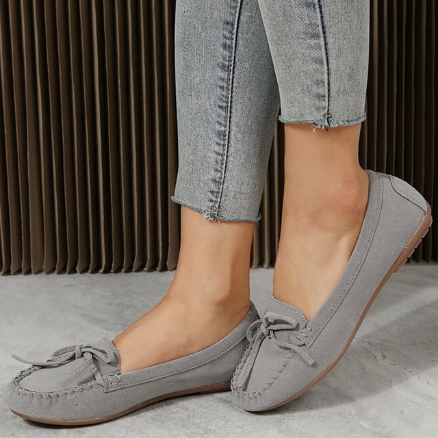 Cameland Chaussures Décontractées pour Femme, Mode, Confortables, Bout Rond, Talons Bas, Nœud, Couleur Unie