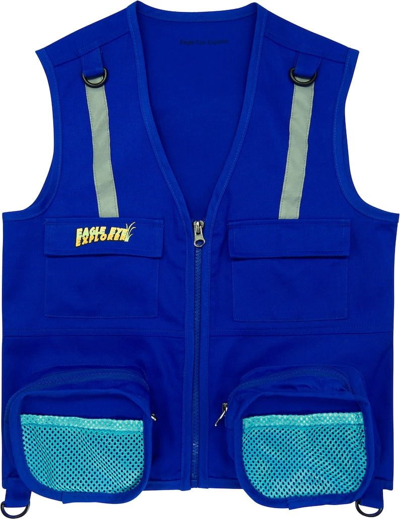 Eagle Eye Explorer Veste Cargo pour Enfants pour Garçons et Filles avec Sangles de Sécurité Réfléchissantes. 100 % Coton - Bleu Foncé - TP