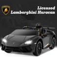 thumbnail image 2 of Licensed Lamborghini Huracan Ride on Car by OLAKIDS, 12V Kids Electric Vehicle Battery Powered Toy with Remote Control, LED Lights, Spring Suspension, Bluetooth, MP3, Aged 3-8 Years, 2 of 9