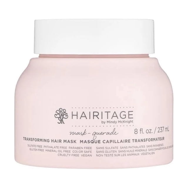 Hairitage Mask-Querade Treatment Argan + Aloe for Dry Hair, Anti Frizz, Color Safe, Deep Conditioner, jar, 237ml