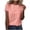 Orange, variant on Ichuanyi T Shirts for Women Striped Crewneck Casual Basic Summer Tops Short Sleeve Color Block Loose Tee Shirts
