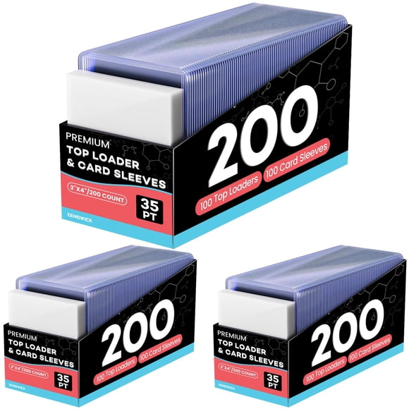 600 Packs Card Sleeves Top Loaders for Cards,3" x 4" Baseball Card Protectors,Trading Card Sleeves Hard Plastic Fit for Baseball, Football