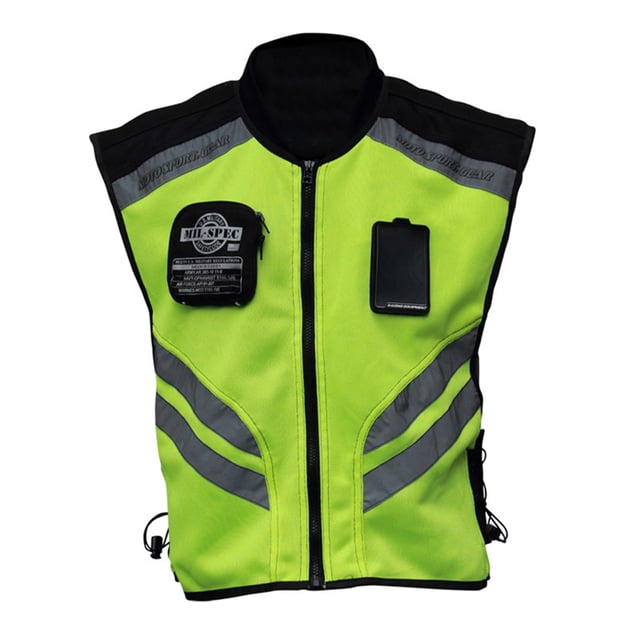Gilet Réfléchissant de Moto de Sport Haute Visibilité Fluorescent Gilet de Sécurité de Cyclisme Veste Sans Manches de Course Équipement de Moto (TTTG)