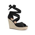 thumbnail image 1 of BLISSFUL STEP Sandales Compensées Espadrilles à Lacets pour Femmes Noir 10, 1 of 7