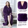 thumbnail image 4 of Women's Plush Fleece Robe with Elastic Waist Design Long Warm Solid Bathrobe Dressing Nightgown, 4 of 5