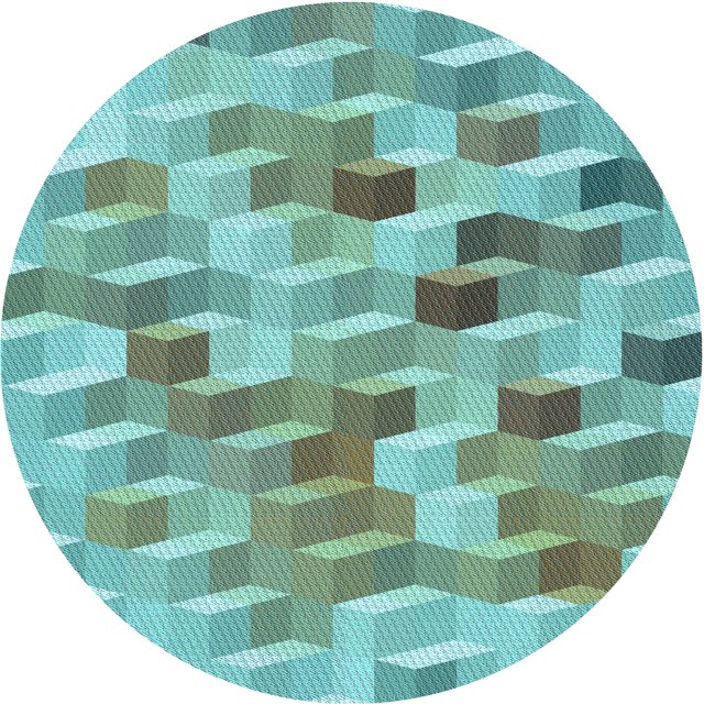 Ahgly Company Tapis de Zone Rond Vert Transitionnel pour Intérieur Lavable à la Machine, 6 Pieds Rond