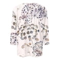 thumbnail image 4 of Haut Tunique à Manches 3/4 Imprimé pour Femme, Col Ras du Cou, Blouse Décontractée, T-Shirt pour Usage Quotidien, 4 of 5