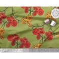 thumbnail image 2 of Soimoi Moss Georgette Fabric Leaves & Aster Floral Printed Fabric 1 Yard 42 Inch Wide, 2 of 3