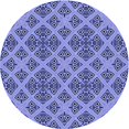 thumbnail image 1 of Ahgly Company Tapis Rond Lavable en Machine Intérieur Jeans Transitionnels Bleu, 4 Pieds Rond, 1 of 7