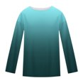 thumbnail image 5 of SROBPTY Longues Chandails à Manches pour Femmes, T-Shirt à Manches Longues à Col Rond avec Imprimé Automnal pour Femmes, Bleu Pâle, TG, 5 of 5
