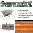 thumbnail image 2 of Stainless Steel Foldable Camping Grills Portable Wood Burning Charcoal Grill with Carrying Bag MT, 2 of 7